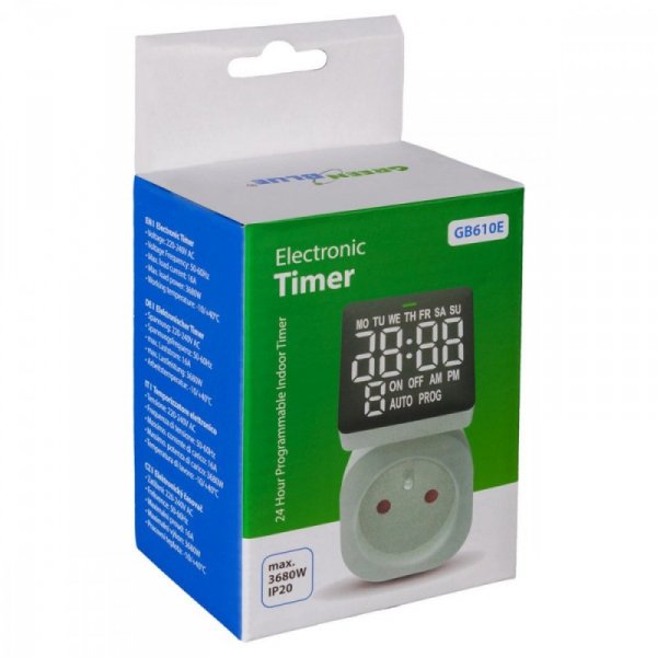 GreenBlue Timer cyfrowy GB610 E GreenBlue IP20 16A