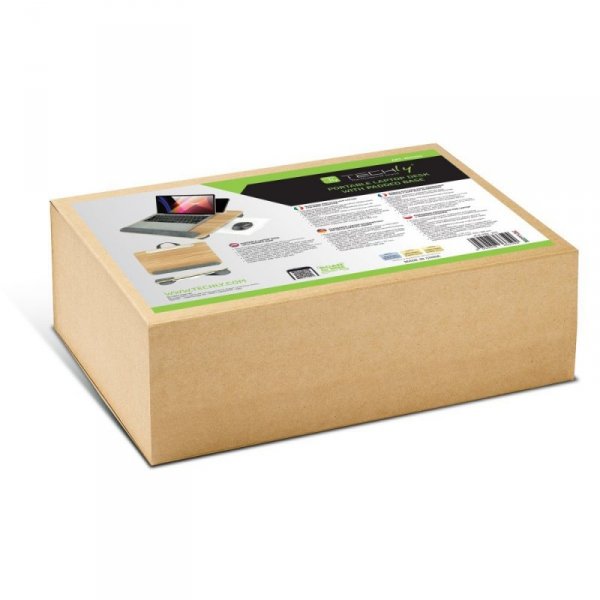 Techly Podstawka pod laptop na kolana miękka wyściółka, wysuwana półka na mysz 410x335mm