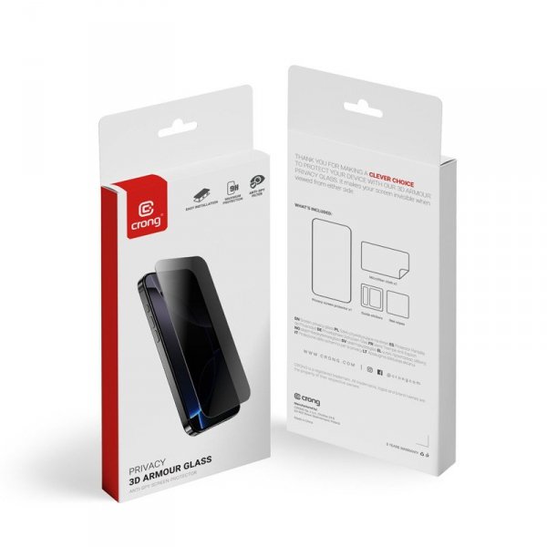CRONG Hartowane szkło prywatyzujące Privacy 3D Armour Glass do iPhone 16 / iPhone 15