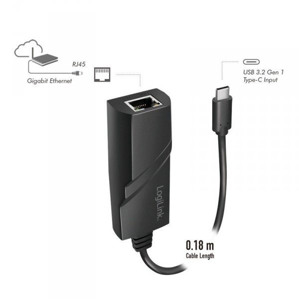 LogiLink Adapter USB 3.2 Gen1 USB-C do Gigabit Ether.