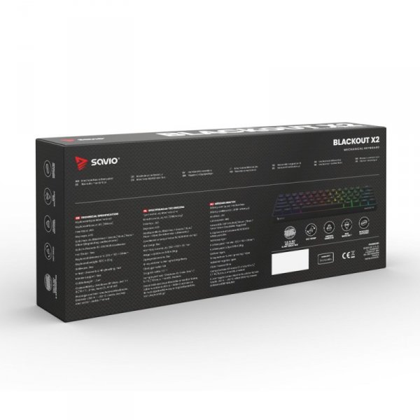 Savio Klawiatura mechaniczna BLACKOUT X2 OUTEMU Peach Silent, Hot Swap