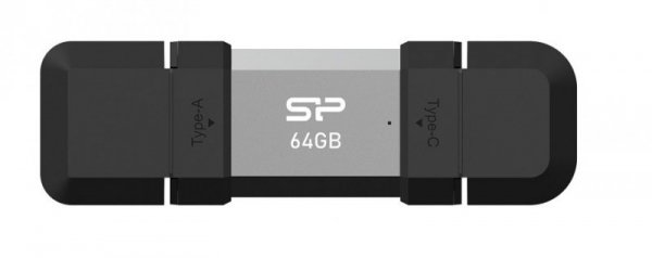 Silicon Power Pendrive C51 64GB USB-A USB-C 120 MB/s srebrny