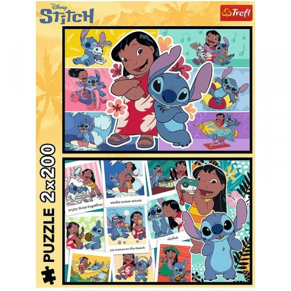 Trefl Puzzle 2x200 elementów Wesołe życie Stitcha