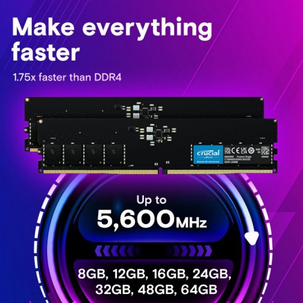 Crucial Pamięć DDR5 64GB(2*32GB)/5600 CL46 (16Gbit)