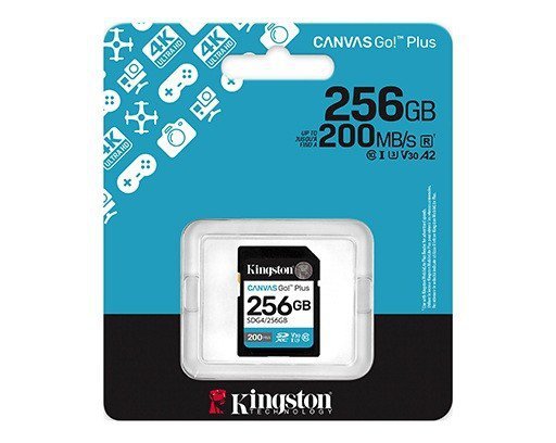 Kingston Karta pamięci SD 256GB Canvas Go Plus 200/160 MB/s C10 U3 V30