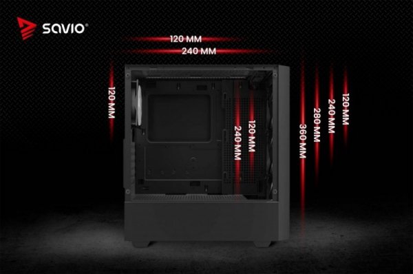 Savio Obudowa komputerowa Noctis FLOW RGB X1