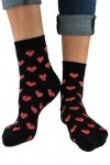 Noviti SB 026 W 04 černé s červenými srdci Dámské ponožky