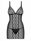 Bielizna-Lucita koszulka i stringi czarna  S/M