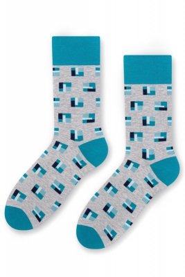 More Elegant 051 106 Blocks šedé Pánské ponožky