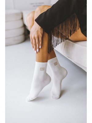 Milena Fashion GG vysoké Ecru Dámské ponožky
