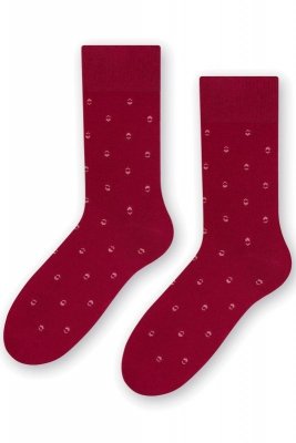 Steven 056 218 vzor bordové Pánské oblékové ponožky