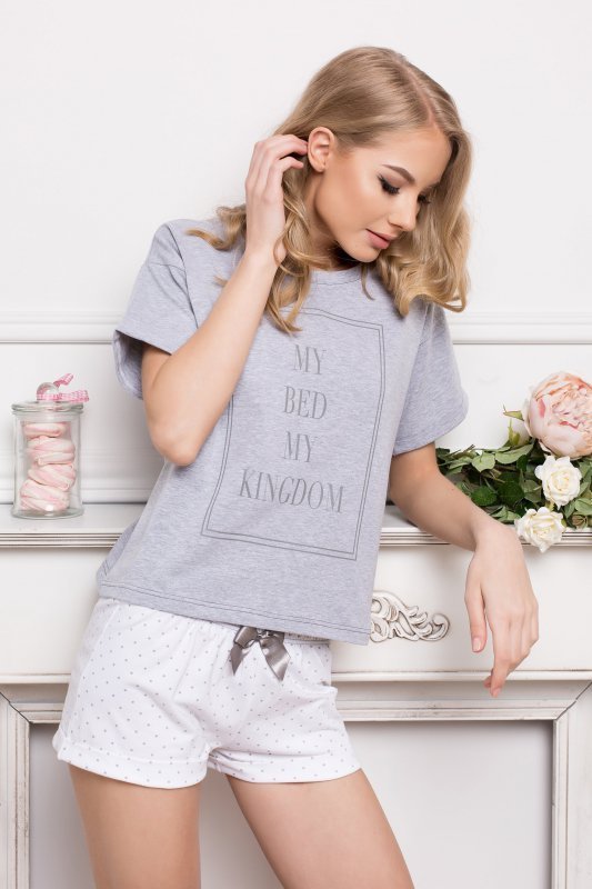 Aruelle Kingdom Short Dots &amp; Grey Dámské pyžamo