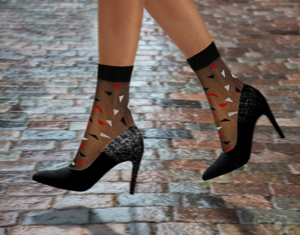 Sesto Senso Fashion Nylon trojúhelníky černé/černé Dámské ponožky