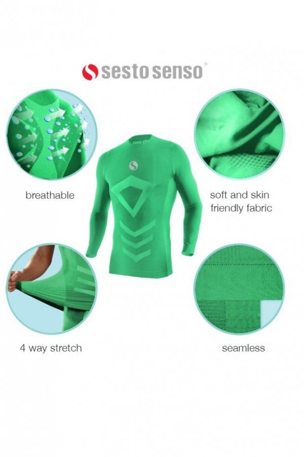 Sesto Senso Thermo Active CL39 zelené Pánské termoaktivní tričko