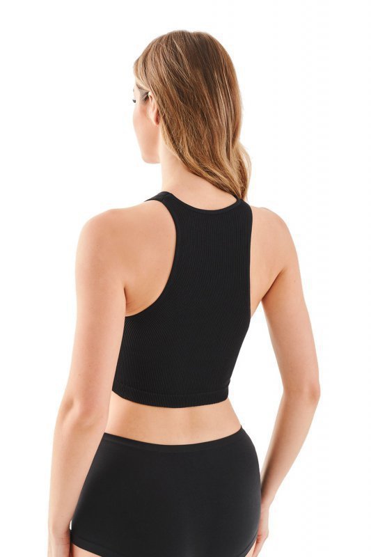 Gabriella Seamless halter rib 1203 czarny Sportovní top