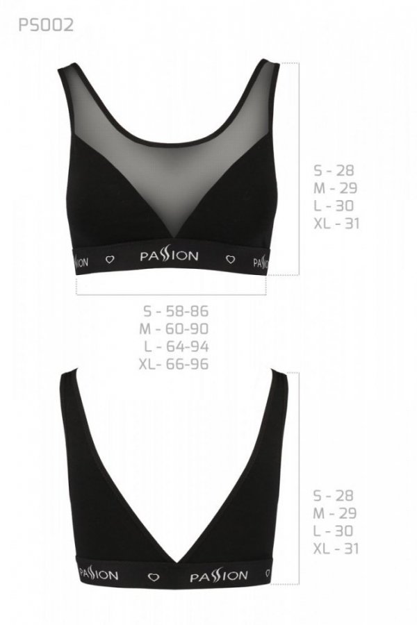 PS002 TOP black biustonosz z siateczką