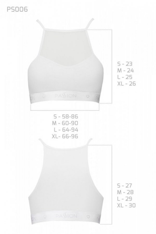 PS006 TOP white biustonosz z siateczką