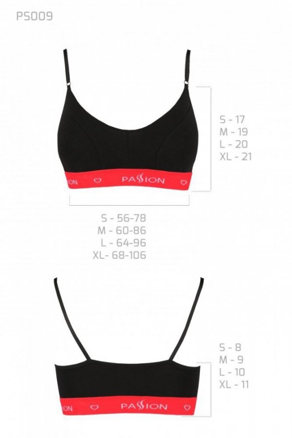 PS009 TOP black-red bawełniany biustonosz