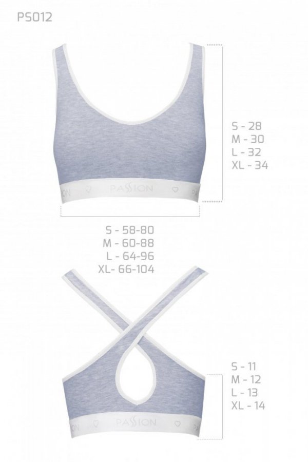 PS012 TOP grey biustonosz bawełniany