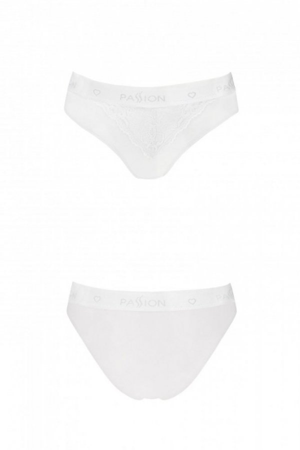 PS001 PANTIES white figi bawełniane z koronką