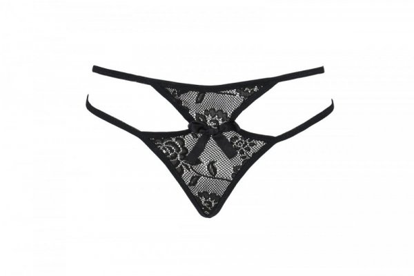 ROSCA THONG Czarne stringi otwarte