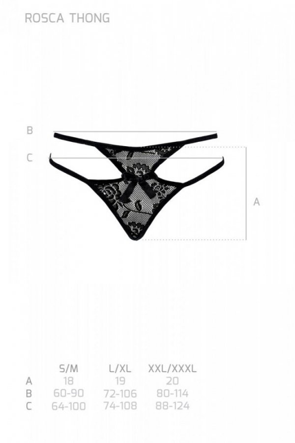 ROSCA THONG Czarne stringi otwarte