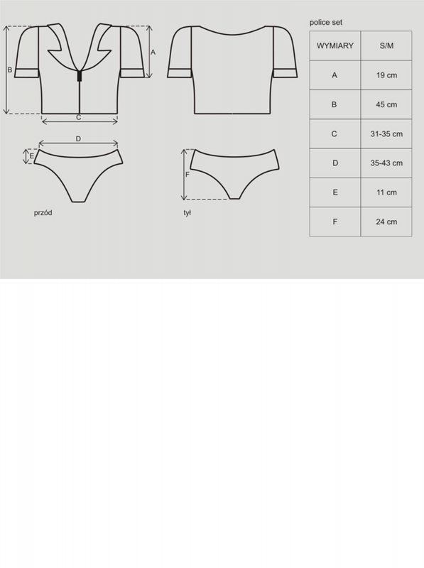 Bielizna-Police set kostium  S/M