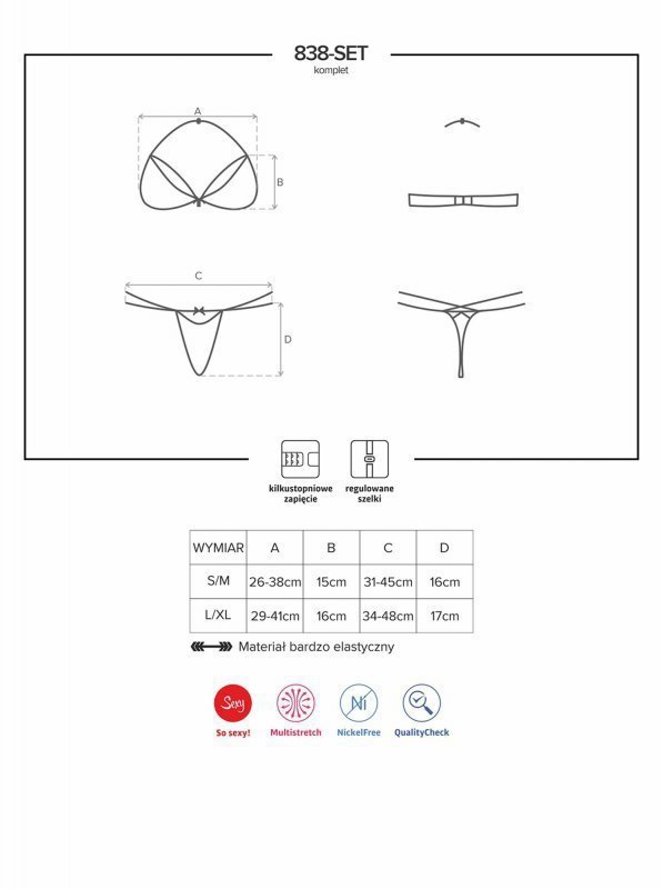 Bielizna-838-SET-3 komplet 2-częściowy L/XL