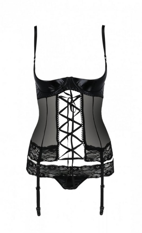 NORTH CORSET Czarny gorset z otwartym biustem