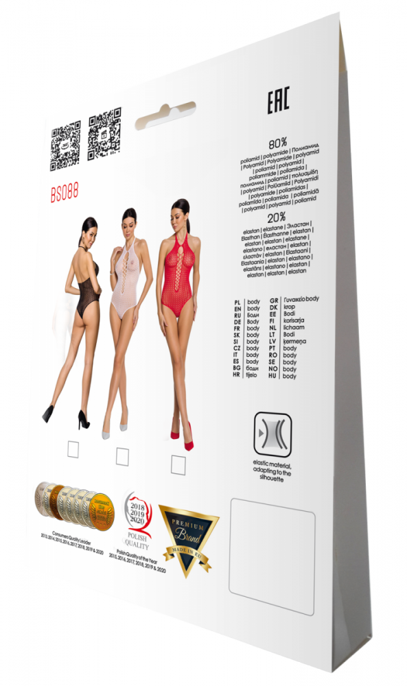 BS088 Bodystocking Czarny
