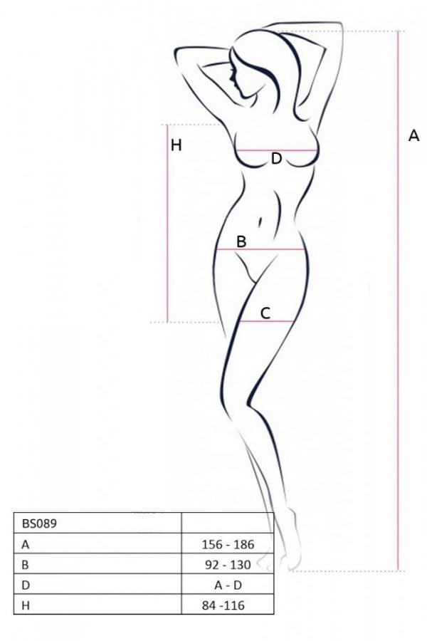 BS089 Bodystocking Czerwony