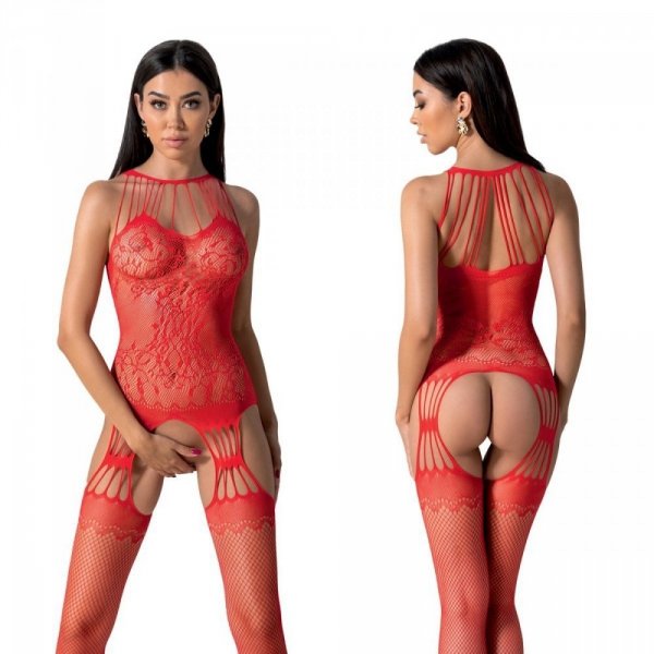 BS095 Bodystocking Czerwony
