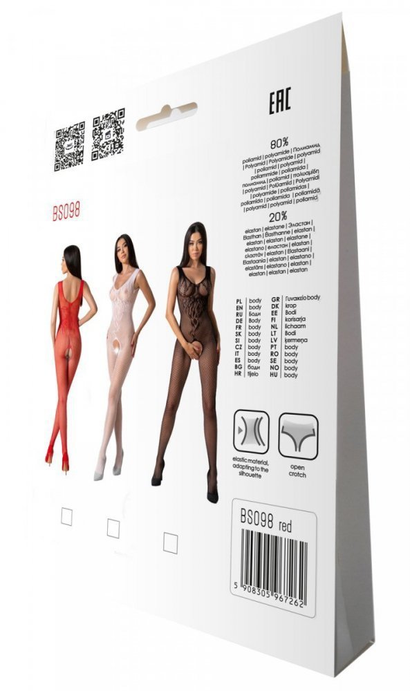 BS098 Bodystocking Czerwony