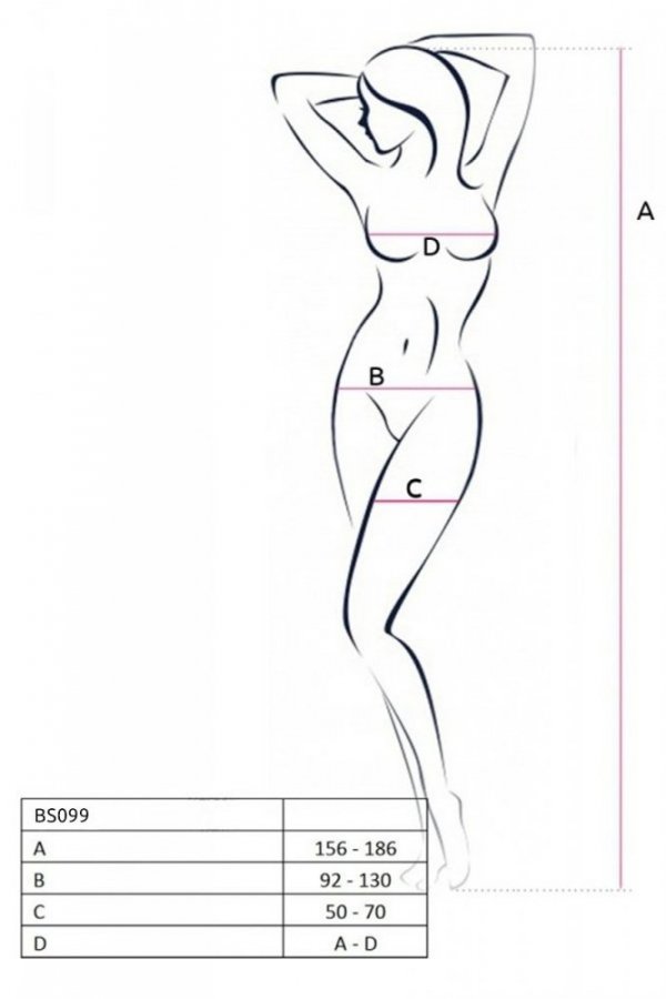 BS099 Bodystocking Biały