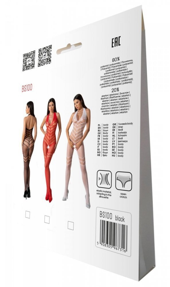 BS100 Bodystocking Czarny