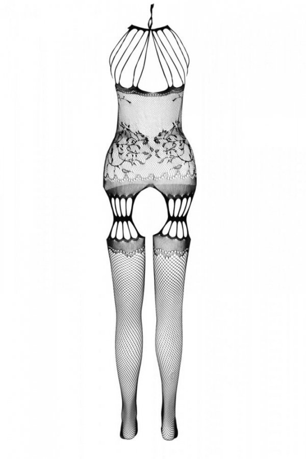 BS095 Bodystocking Czarny