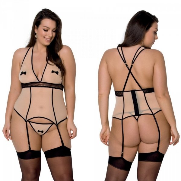 VIENA CORSET size plus beżowy gorset