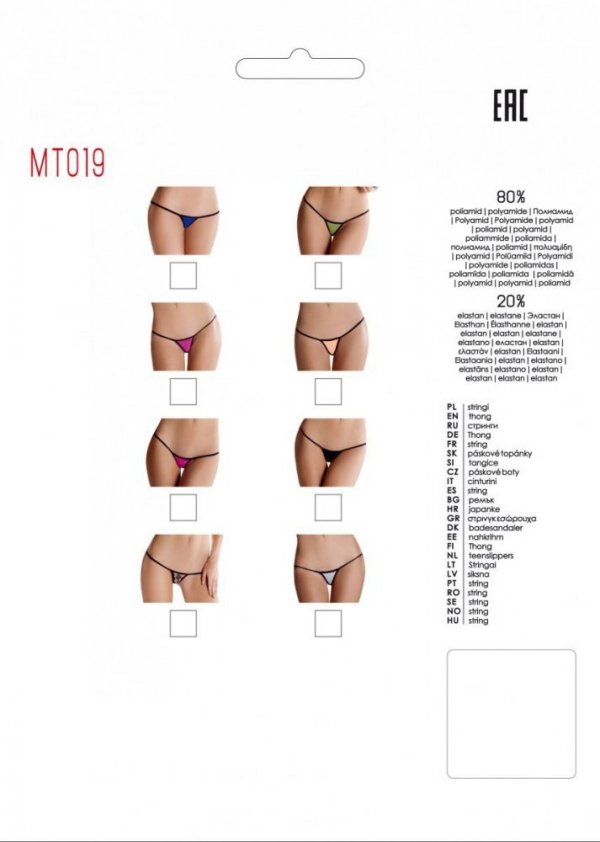 MT019 Białe stringi