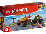 LEGO Ninjago Bitwa samochodowo-motocyklowa między Kaiem a Rasem 71789