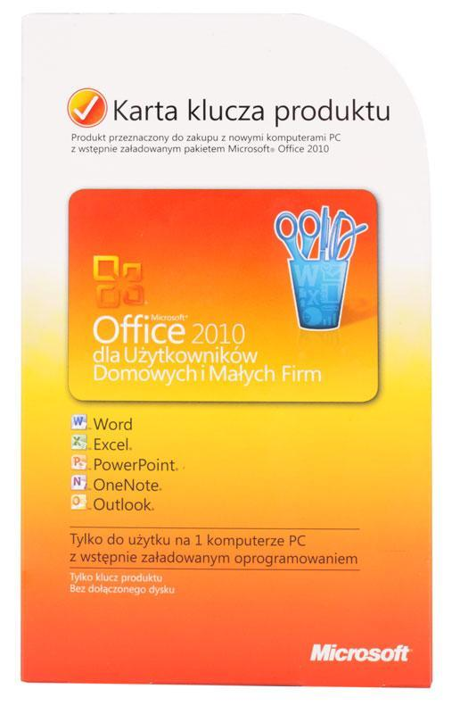 Program MICROSOFT Microsoft Office Dla użytkowników domowych i małych firm 2010 (PKC) T5D-00311