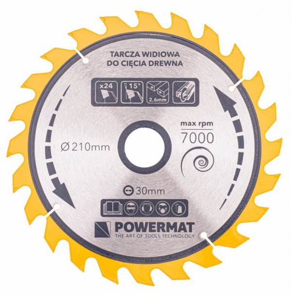 Tarcza widiowa do drewna 210x30 24z TDD-210x30x24Z