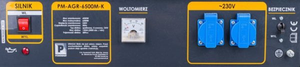Agregat prądotwórczy 6500W PM-AGR-6500M-K