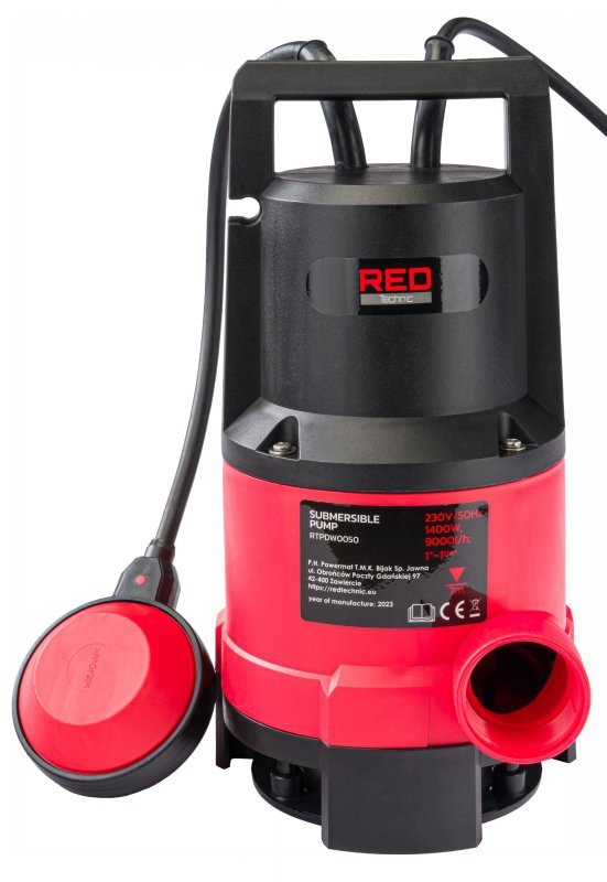 Pompa Zatapialna DO WODY Czystej Brudnej z Pływakiem 1400W Deszczówki RTPDW0050