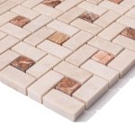 Mozaika z marmuru Beige Crystallino & Dry Rose