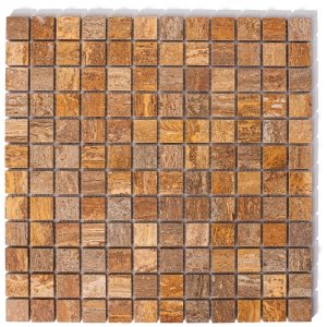 Mozaika z trawertynu CONA BROWN kostka 2,3x2,3x1 cm