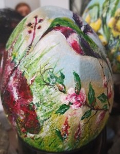 Pisanka jajo strusie malowane 