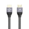 Mocny wytrzymały kabel HDMI 2.1 8K / 4K / 2K w oplocie 2m - srebrny