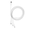 3w1 Kabel przewód Superior Series USB-A - USB-C / Lightning / micro USB 3.5A 1m - biały