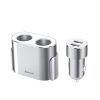 Rozdzielacz samochodowy 2x gniazdo zapalniczki 80W 2x USB-A 3.1A - srebrny
