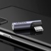 Przejściówka adapter kątowy audio USB-C (męski) - minijack 3.5mm (żeński) - szary